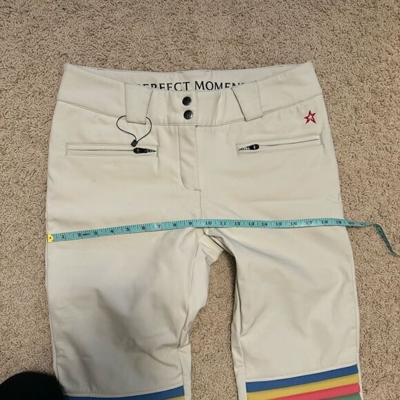 Perfect Moment Aurora Flare Ski Pants Cream White Rainbow Waterproof Large - Picture 8 of 11